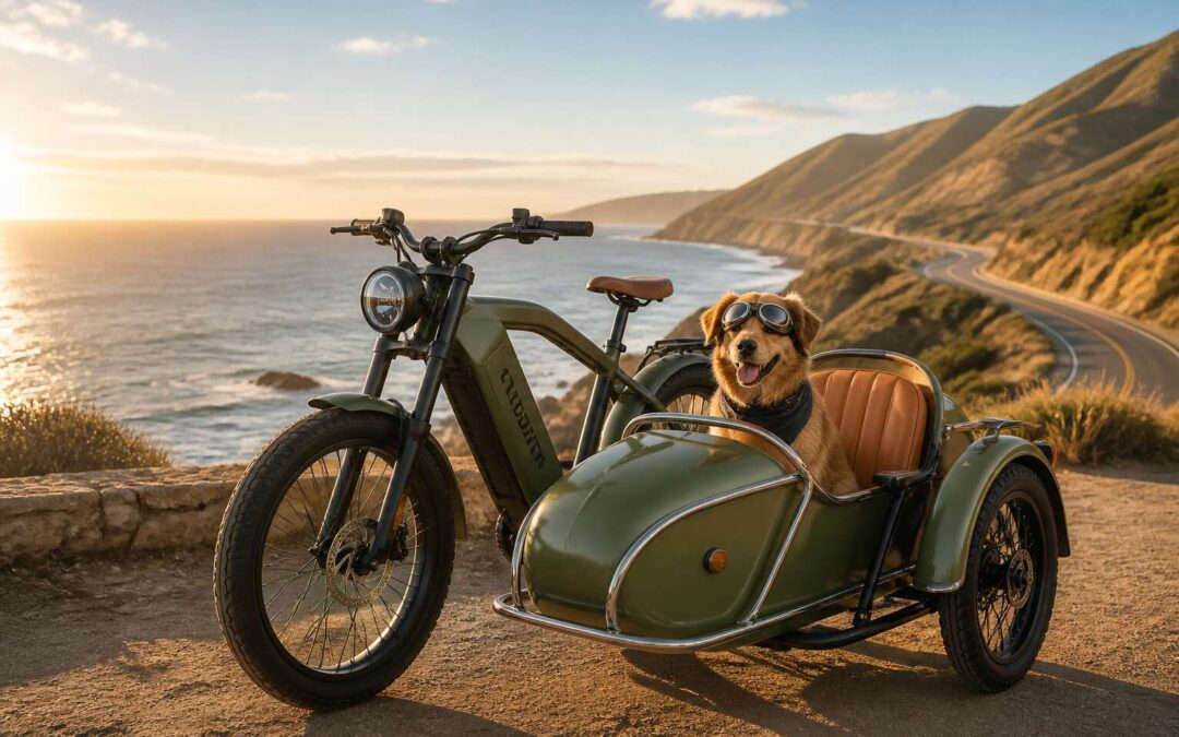 Take a friend along on an electric bicycle with sidecar.